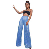 Fongt Women's High-Waist Fashion Sleeves Sleeves Loose-Ragging Wide Leg Pants Summer Women