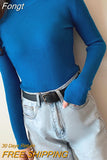 Turtleneck Sweater Women Autumn Casual Thin Long Sleeve Tops Base Knitted Sweaters Solid Color Slim Stretch