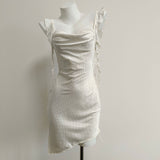 Fongt Pure Collared Collared Sling Dress Woman's New Waist Temperament Design Small Babes Skirt