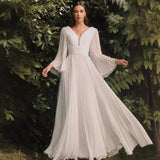 Fongt New Women's Wish Sexy Deep V Long-Sleeved Dress Dress