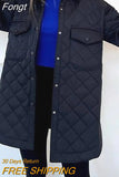 Pockets Patchwork Button Women Outwear Streetwear Lady Casual Loose Long Sleeve Coat Lapel Solid Autumn Winter