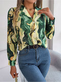 Shooting 2025 Spring And Summer Casual Striped Suit Collar Long-Sleeved Shirt Women's