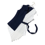 Fongt New Splicing Fold Design Irregular Hem Can Be Buckled Buckle Top Vest Coat Female QD780