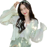 Fongt Unlined Upper Garment Coat Female Design Sense Small Cardigan Summer Thin Pure And Fresh Sweet Korean Chic Short Jacket