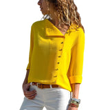Tops And Blouses 2020 Fashion Long Sleeve Skew Collar Chiffon Blouse Casual Tops Plus Size Elegent Work Wear