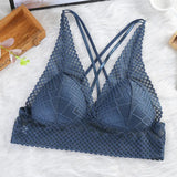 Bralette Sexy Bras For Women Hollow Out Lace Bra Crop Top Wireless Underwear Deep V Push Up Bra Sexy Lingerie