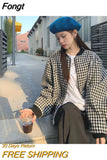 Women's Fashion Plaid Knit Cardigan 2023 Spring Autumn New Korean Version Casual Loose Zipper Cardigan