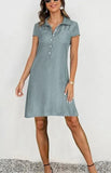 Spring Summer Women Loose Denim Vintage Button Pocket Befree Dress Long Short Sleeve Summer Party Elegant Maxi Dresses