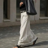 Fongt 2023 French New Milky White Commuter Skirt Loose Silhouette Thin Casual Skirt Woman-Outfit