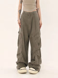 Fongt Design Cargo Pants Men And Women Loose Pockets Casual Pleated Straight Leg Wide Legs Mop The Floor Pants-Outfit