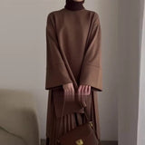 Fongt Summer New Women's Round Collar Loose Casual Top Retro Temperament Skirt Suit Women