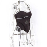 Women y2k Clothes Camisole Crop Tops Summer 2023 T-shirt Halter Open Back Sleeveless Slim Vest Vintage Aesthetic Tees
