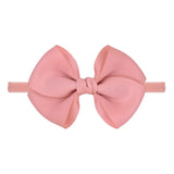 1piece Solid Colors Bowknot Baby Headband For Girls Nylon Elastic Hair Bands Handmade Turban Headwear Hair