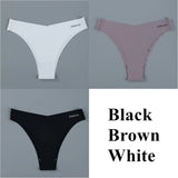 Seamless Underwear Silk Women's Plain Color Panties Lady Invisible Underpants Girls Briefs Smooth Panty Sexy