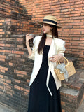 Fongt Xixi 2025 New Retro Long Sleeve Small Suit Short Jacket Loose Casual Suit 86052