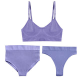 Bra Set Women Underwear Sexy High Waist Bodyshaper Briefs Thong Panties Female Bralette Lingerie Basic Top Active