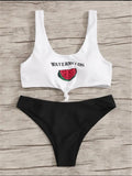 Swimwear Women Front Tie Watermelon Print Push Up Micro Bikini Ba?adores 2022 Mujer Bathing Suit Thong Swimsuit
