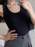 Solid Rib Tank Top-Outfit