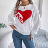 Fongt Shooting Autumn And Winter Casual Valentine's Day Love Love LOVE Long-Sleeved Jacket Sweater Women's Clothing
