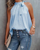New Summer Style Bowtie Leopard Print Satin Sleeveless Vest-Outfit
