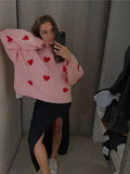 Women Mushroom Printed Sweaters Autumn Winter Casual Round Neck Loose Pullovers 2023 Female Elegant Warm Long Sleeved