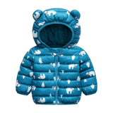 Toddler Boys Jackets Autumn Winter Long Sleeve Hooded Character Pattern Children Outerwear Coats Kids