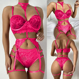 Sex Lingerie Sexy Garter Neck Lace Three-Point Underwear Set Temptation Direct