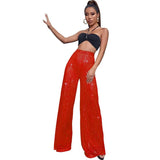 Fongt Women's High-Waist Fashion Sleeves Sleeves Loose-Ragging Wide Leg Pants Summer Women