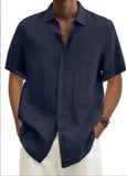 Fongt Explosion Summer V-Neck Button Cotton Cotton Pure Cotton Shirt Shirt Man Shirt