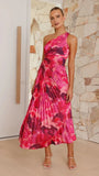 Fongt Spring And Summer Elegant Folding Dress Single Shoulder Waist Hollow Dress 88255-Outfit