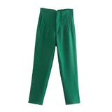 Fongt Workplace Women's Display High Waist Waist Suit Trousers 38 Color Reduced Age And Ankle Pants