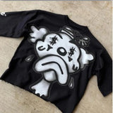 Fongt T-Shirt New Casual Round Collar Top Popular Cartoon Print 1118
