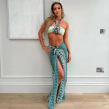 Summer Women's New Style Hot Sexy Bikini Design Split Three Piece Beach Skirt Suit Women's Club Outfit Vestidos-Outfit