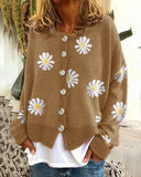 Fongt 2023 Autumn / Winter Sweater Women's Small Autumn Chrysanthemum Embroidery Needle Knitting Cardigan Women's