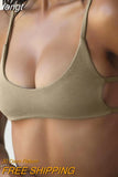 Cami Top Rib Knit Top Women Cut Out Crop Top Summer Clothes Slim Solid U Neck Vest Backless Camisole Streetwear Sport