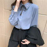 Fongt New Bow Embroidered Long Sleeve Shirt Lace Design Sense Small Long Sleeve Foreign Style Base-Outfit