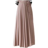 Fongt Women 2025 Early Spring New Korean Pressure Folded Skirt Broad Legs Long Pants