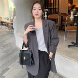 Fongt Gray Blazer Women's Autumn Small Man 2025 New Korean Version Of High-End Fried Street Casual Plus-Size Suit