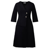 Fongt Women's Winter Suit Collar Shirt Large-Size Fashion Elegant Folding Dress
