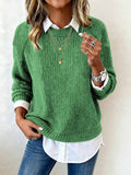 Fongt Sheintemu Autumn And Winter Long-Sleeved Round-Neck Casual Burst Sweater