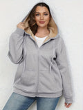 Fongt Size Women's Winter Explosion Warm Plush Hoodie Jacket
