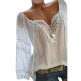 Hollow Lace Stitching Solid Long Sleeve