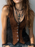 Fongt And Winter New Original Design Temperament Commuting Slim Thin Buckle Coat Sleeveless Outer Vest
