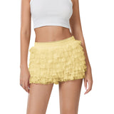Sexy Beach Hot Pants Lotus Side Wave Solid-Colored Lolita Low-Rise Shorts Skirt
