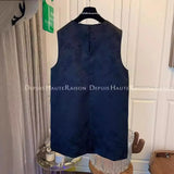 New Chinese Jacquard Pendant Black Satin Vest A-Shaped Dress For Children In Spring 2024-Outfit