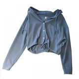Fongt Open Autumn Coat Small Thin Loose Korean Version Casual Button Cardigan Lazy Wind Small Jacket Female Autumn-Outfit