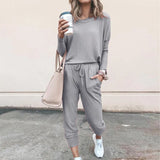 Fongt New Ebay Burst Round-Neck Solid-Color T-Shirt + Casual Trousers Fashion