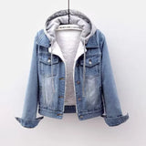 Fongt Coat Cotton-Padded Clothes 2024 Winter Velvet New Cotton-Padded Clothes Loose Korean Version Of Cowboy Fur Collar Thick Coat