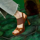 Fongt Table Toe Square Head Sandals Women 2025 Summer New Net Red Word With Skirt Fine Heel Shoes
