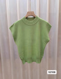 Summer New Korean Version Of The Elegant Round Neck Pure Color Simple Thin Sexy Sleeveless